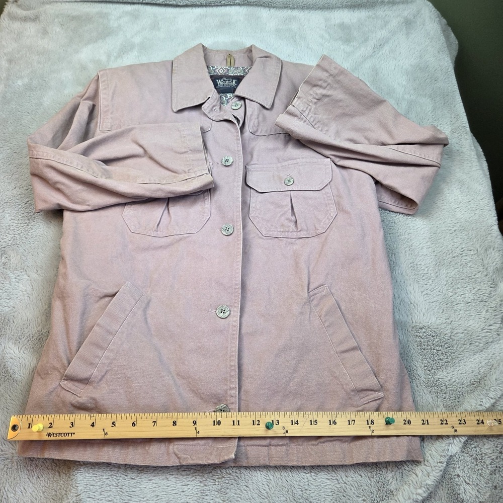 Vintage Woolrich‎ Cotton Chore Jacket Women S Canvas Barn Coat Made in USA Pink
